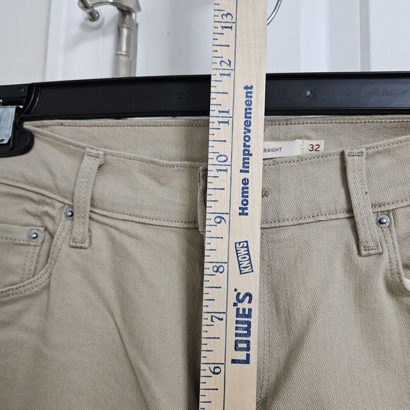 Levi's 505 Jeans Women’s 32 (33x30.5) Tan Mid-Rise Straight Leg EUC - Picture 7 of 11